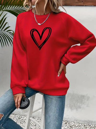 Piper | Stylish Heart Print Sweatshirt