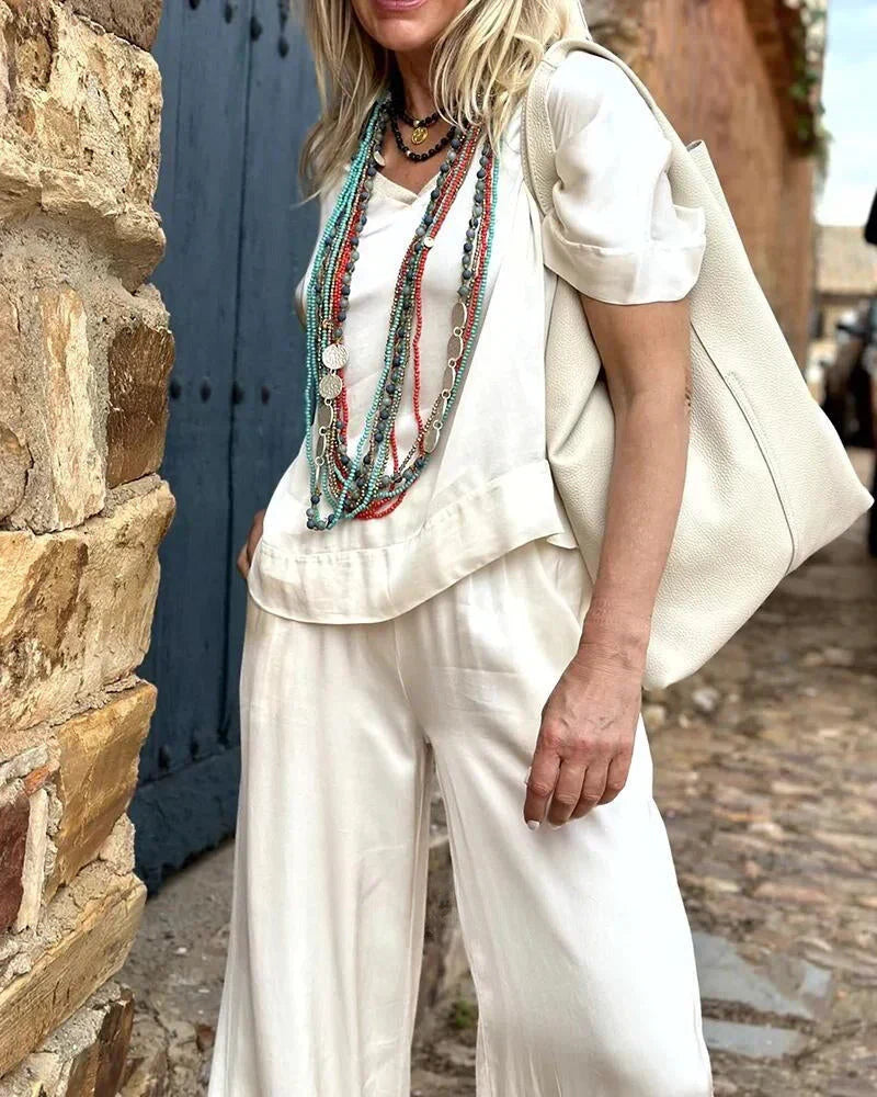 Rachel | Relaxed Fit Top Wide-Leg Pants Set