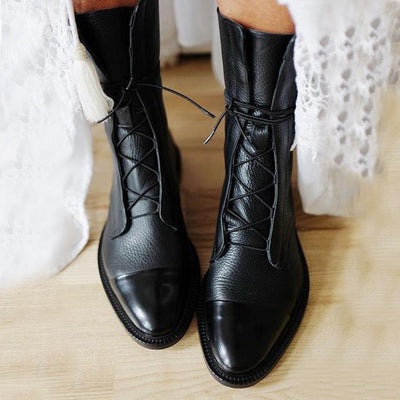 Aurelia™ | Stylish Lace-Up Leather Boots