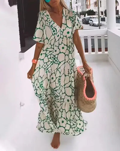 Kristy | Stylish Floral V-Neck Maxi Dress