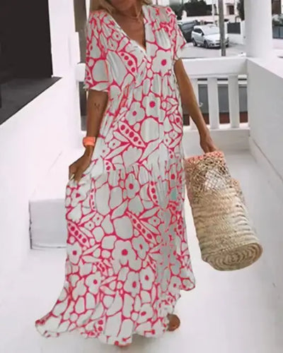 Kristy | Stylish Floral V-Neck Maxi Dress