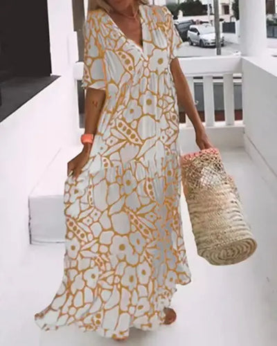 Kristy | Stylish Floral V-Neck Maxi Dress