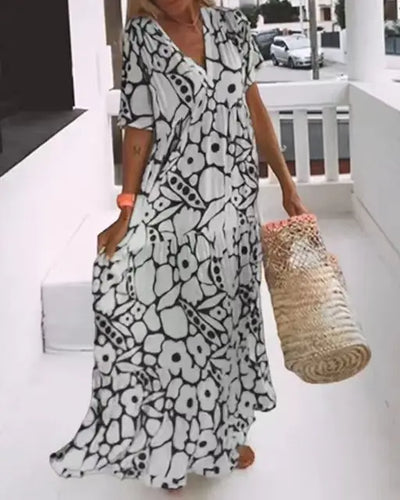 Kristy | Stylish Floral V-Neck Maxi Dress