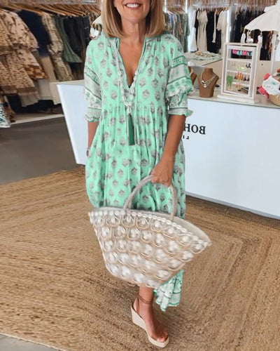 Siena™ | Stylish Boho V-Neck Dress