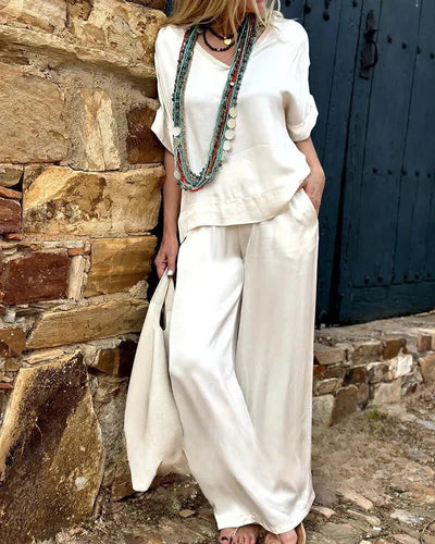 Rachel | Relaxed Fit Top Wide-Leg Pants Set