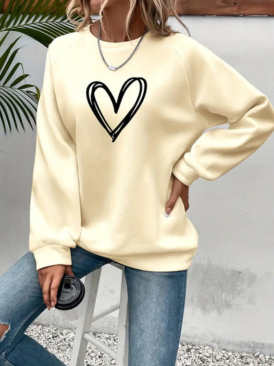 Piper | Stylish Heart Print Sweatshirt