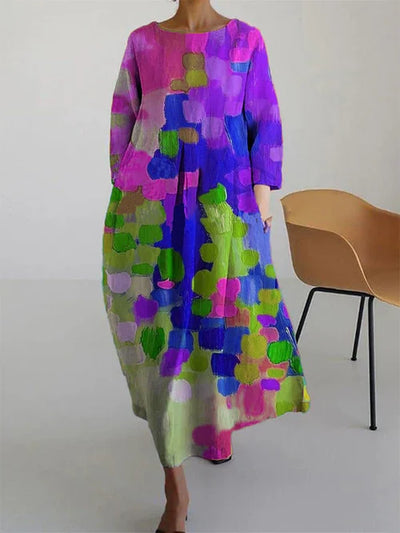Jasmine | Vibrant Abstract Print Maxi Dress