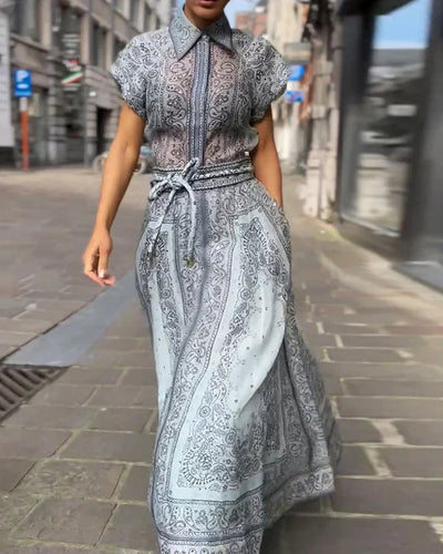 Lucia™ | Button-Down Belted Waist Dress