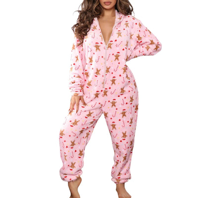Jamie | Stylish Star Print Fleece Jumpsuit
