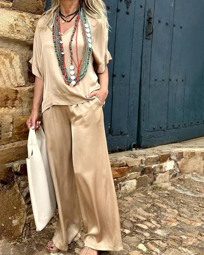 Rachel | Relaxed Fit Top Wide-Leg Pants Set