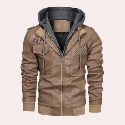 Morten ™ | Vintage Leather Hoodie Jacket
