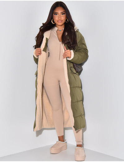 Scarlett ™ | Long Puffer Coat with Fleece Lining and Hood