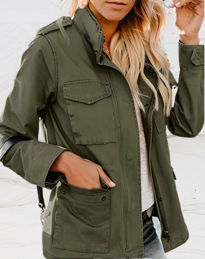 Michelle | Stylish Zip-Up Utility Jacket