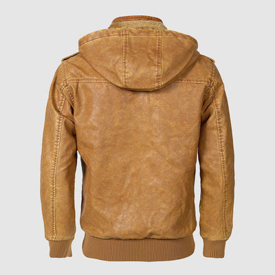 Olaf ™ | Quilted Leather Hooded Jacket