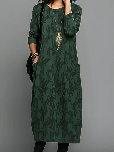 Cassie | Stylish Leaf Print Dress