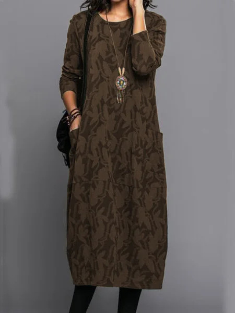 Cassie | Stylish Leaf Print Dress