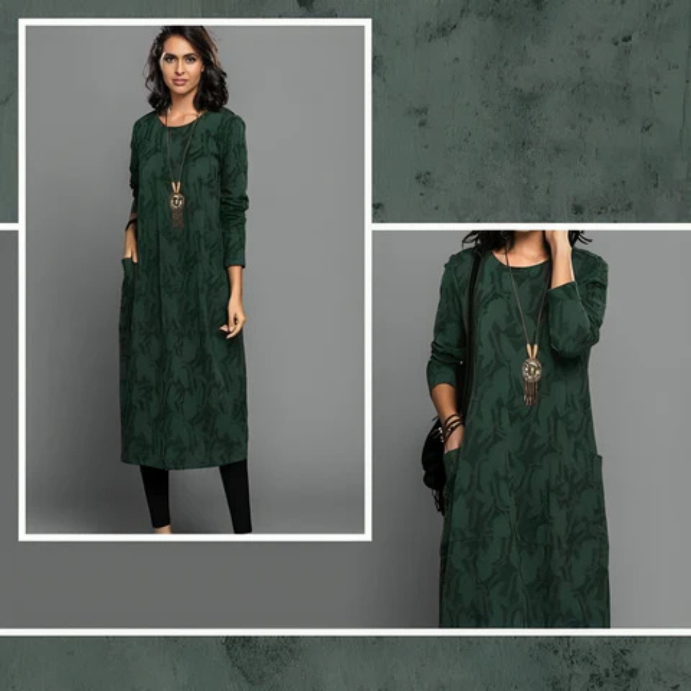 Cassie | Stylish Leaf Print Dress