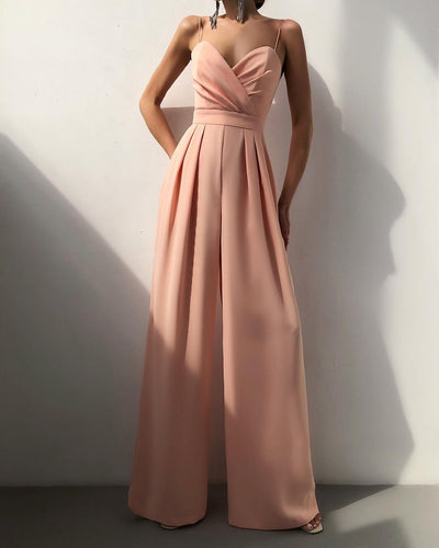 Freya | Elegant Spaghetti Strap Wide-Leg Jumpsuit