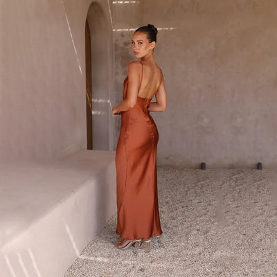Eleanor™ | Satin Cowl Neck Maxi Dress