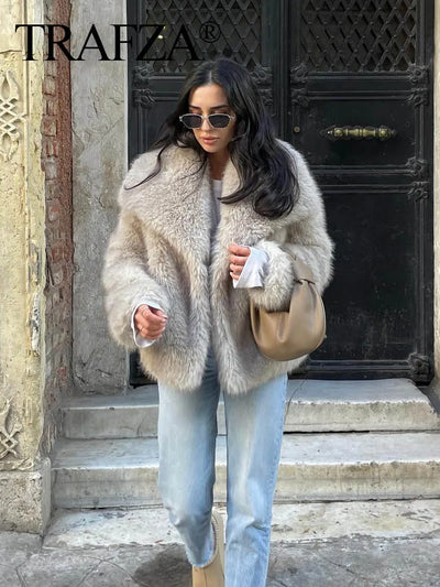 Cropped Faux Fur Jacket