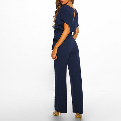 Cassandra™ | Stylish Belted Wide-Leg Jumpsuit