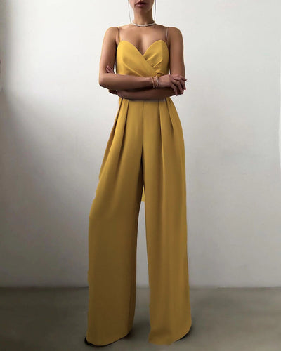 Freya | Elegant Spaghetti Strap Wide-Leg Jumpsuit