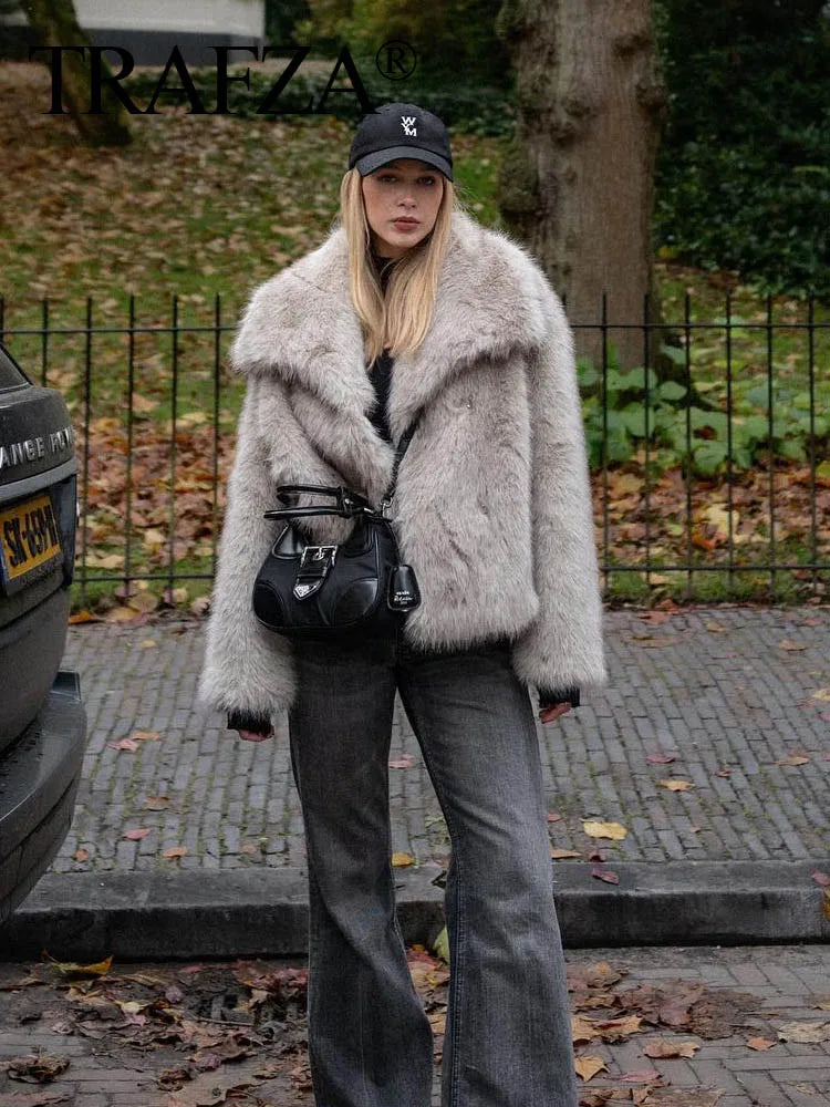 Cropped Faux Fur Jacket