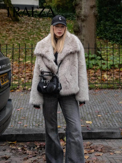 Cropped Faux Fur Jacket