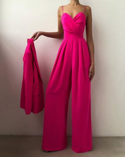 Freya | Elegant Spaghetti Strap Wide-Leg Jumpsuit