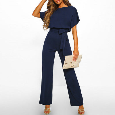 Cassandra™ | Stylish Belted Wide-Leg Jumpsuit