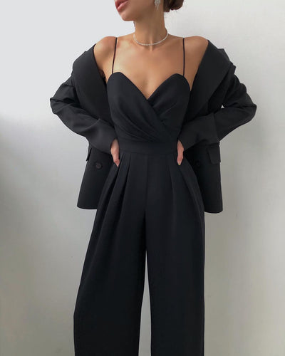 Freya | Elegant Spaghetti Strap Wide-Leg Jumpsuit
