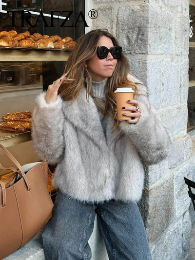 Cropped Faux Fur Jacket