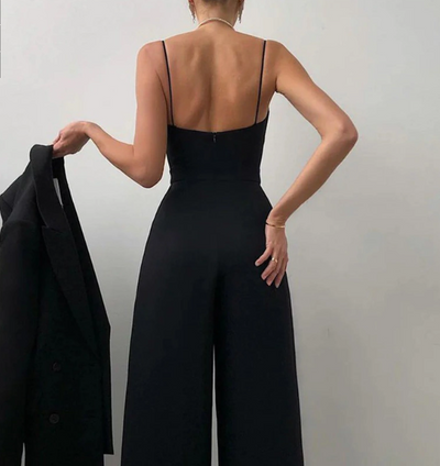 Freya | Elegant Spaghetti Strap Wide-Leg Jumpsuit