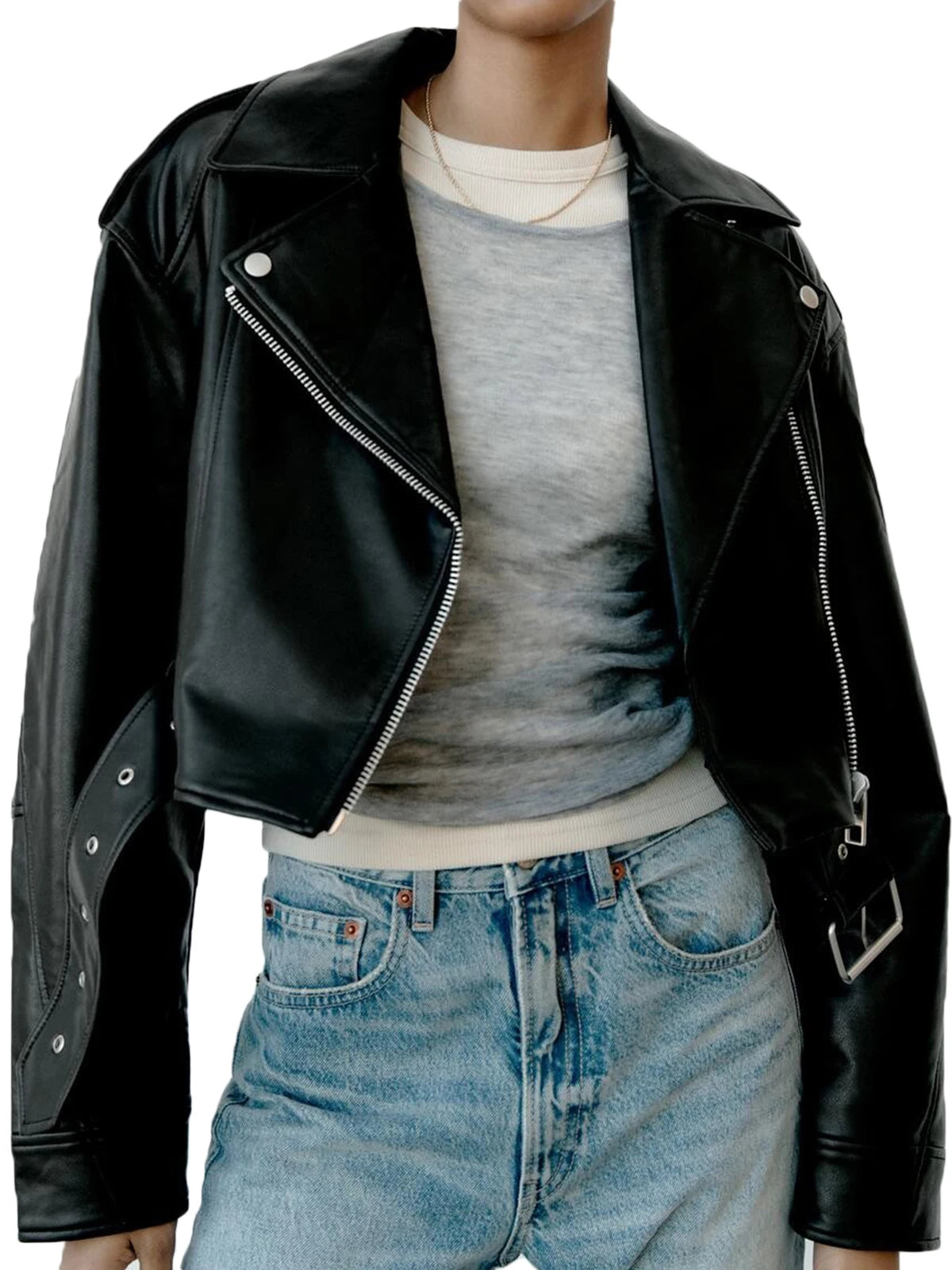 Faux Leather Moto Jacket