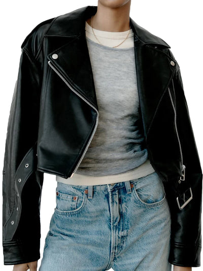 Faux Leather Moto Jacket