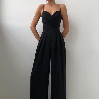 Freya | Elegant Spaghetti Strap Wide-Leg Jumpsuit
