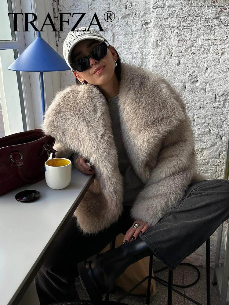 Cropped Faux Fur Jacket