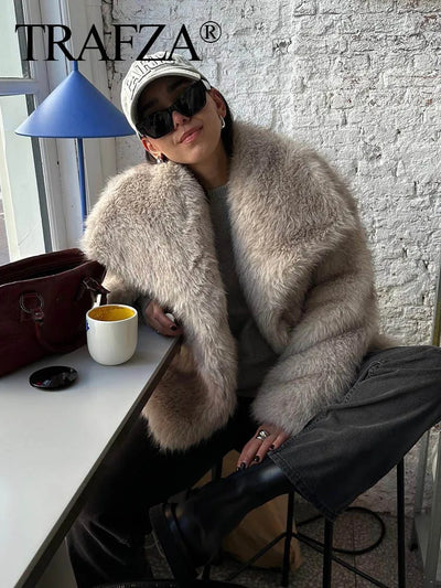 Cropped Faux Fur Jacket