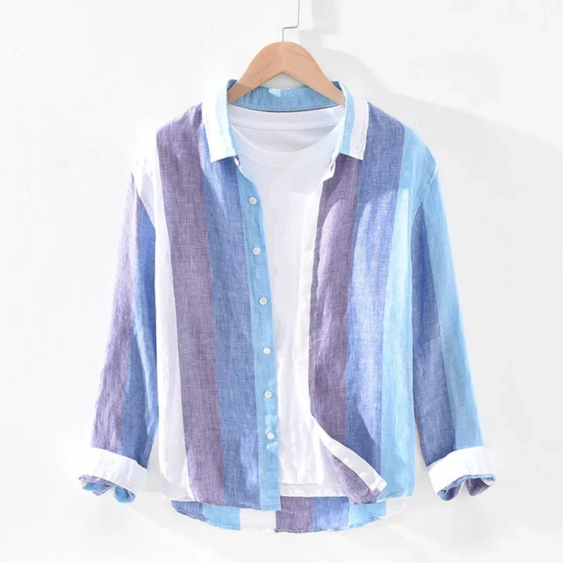 Thomas | Stylish Multi-Color Striped Button-Down Shirt