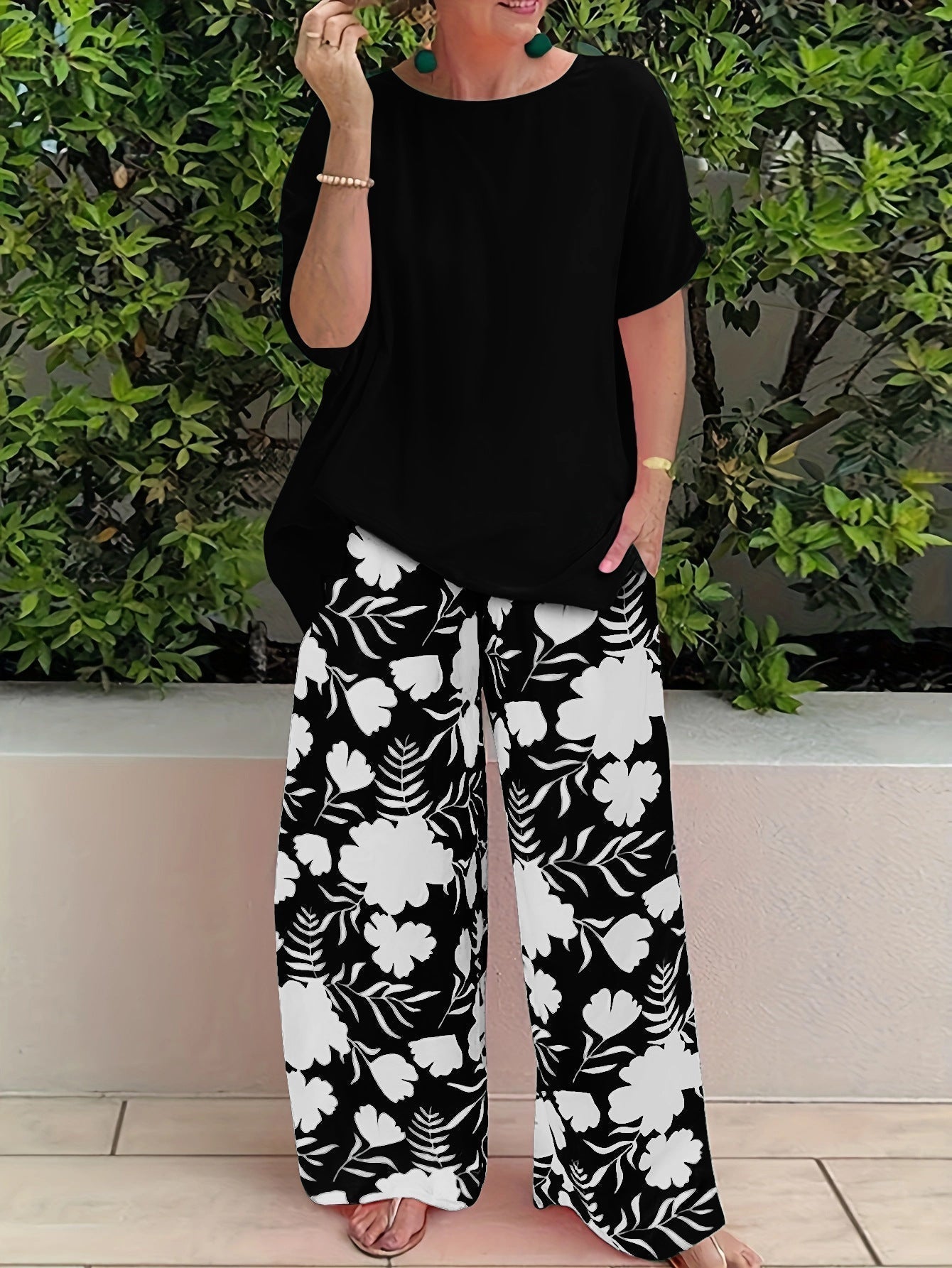 Bonnie ™ | Floral Wide-Leg Pants Set