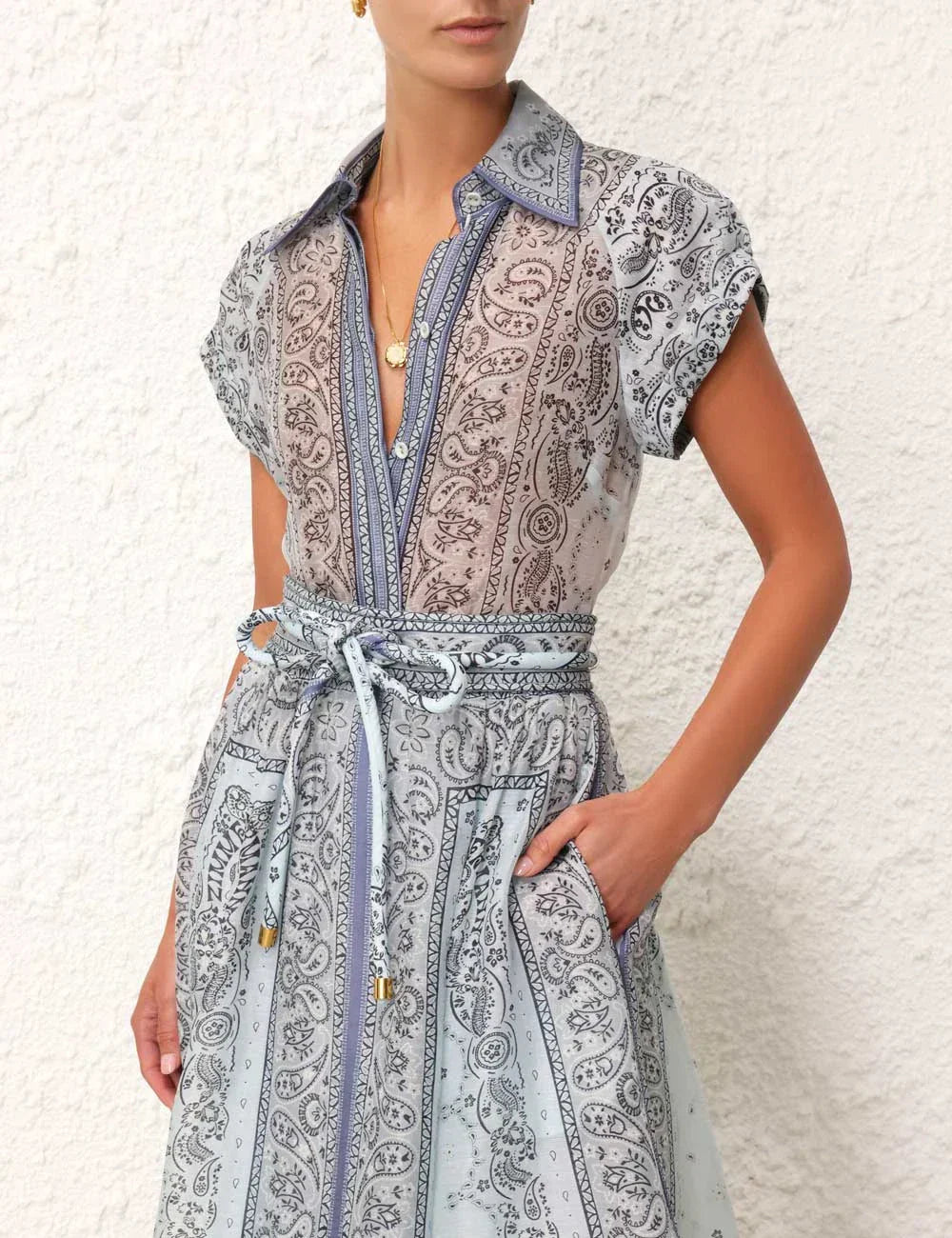 Lucia™ | Button-Down Belted Waist Dress