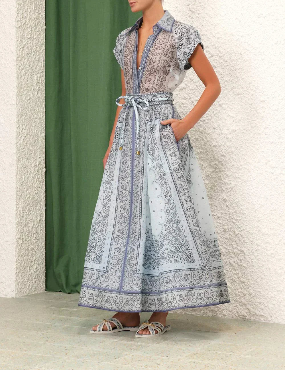 Lucia™ | Button-Down Belted Waist Dress