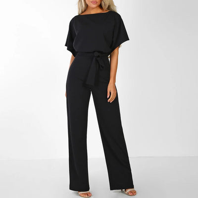Cassandra™ | Stylish Belted Wide-Leg Jumpsuit