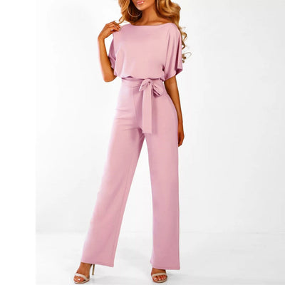 Cassandra™ | Stylish Belted Wide-Leg Jumpsuit