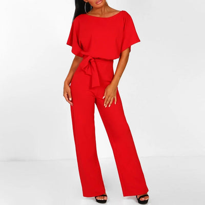 Cassandra™ | Stylish Belted Wide-Leg Jumpsuit