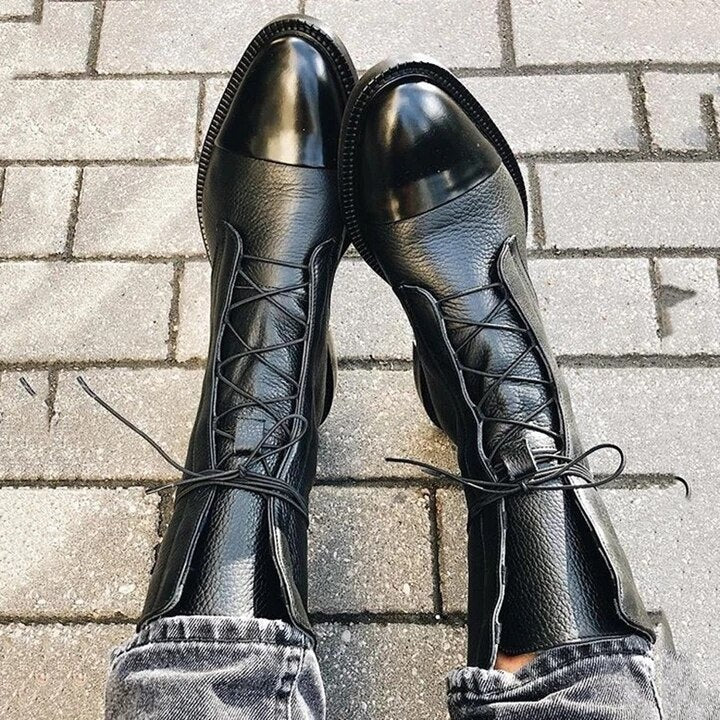 Aurelia™ | Stylish Lace-Up Leather Boots
