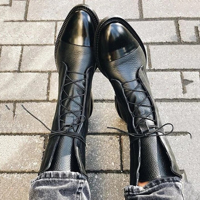 Aurelia™ | Stylish Lace-Up Leather Boots