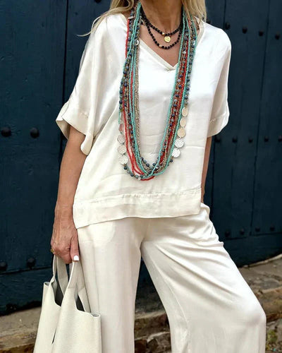Rachel | Relaxed Fit Top Wide-Leg Pants Set
