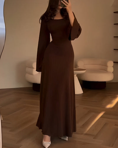 Ellie | Stylish Ribbed Long Sleeve Dress