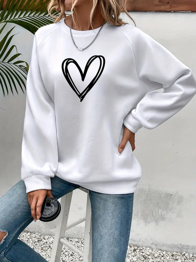 Piper | Stylish Heart Print Sweatshirt